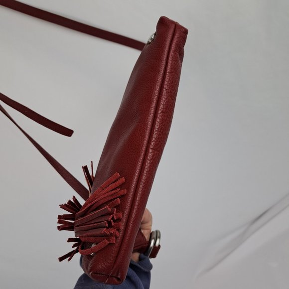 Hadaki Katy's Xbody Deep Red Leather Crossbody Bag - Picture 8 of 16